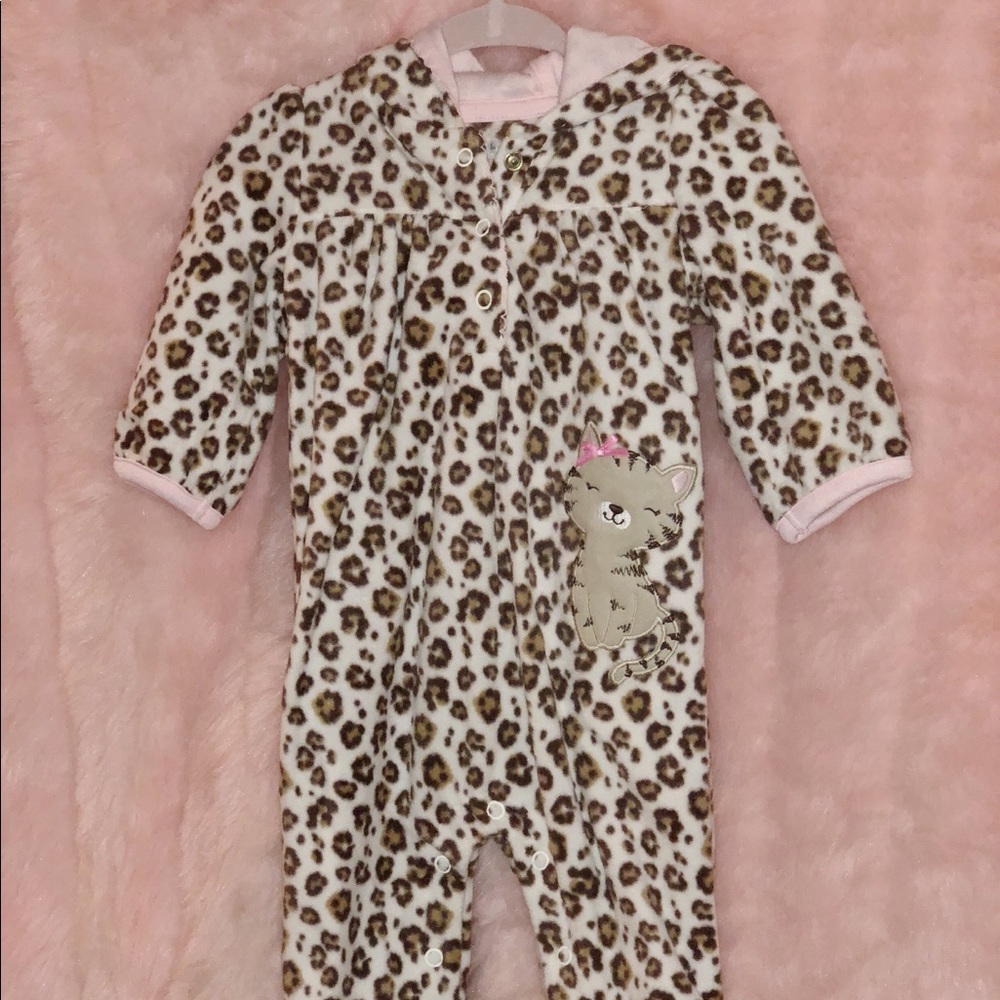 Leopard Print Coveralls with Cat Ears on Hood 🐱